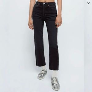 Re/Done comfort stretch high rise stove top black jeans